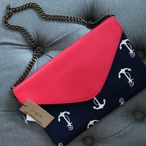 J.Crew Nautical Clutch w/ Shoulder Strap